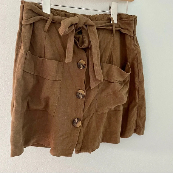 Lulus Jordine Olive Green Button Front Skort size large - Picture 5 of 13